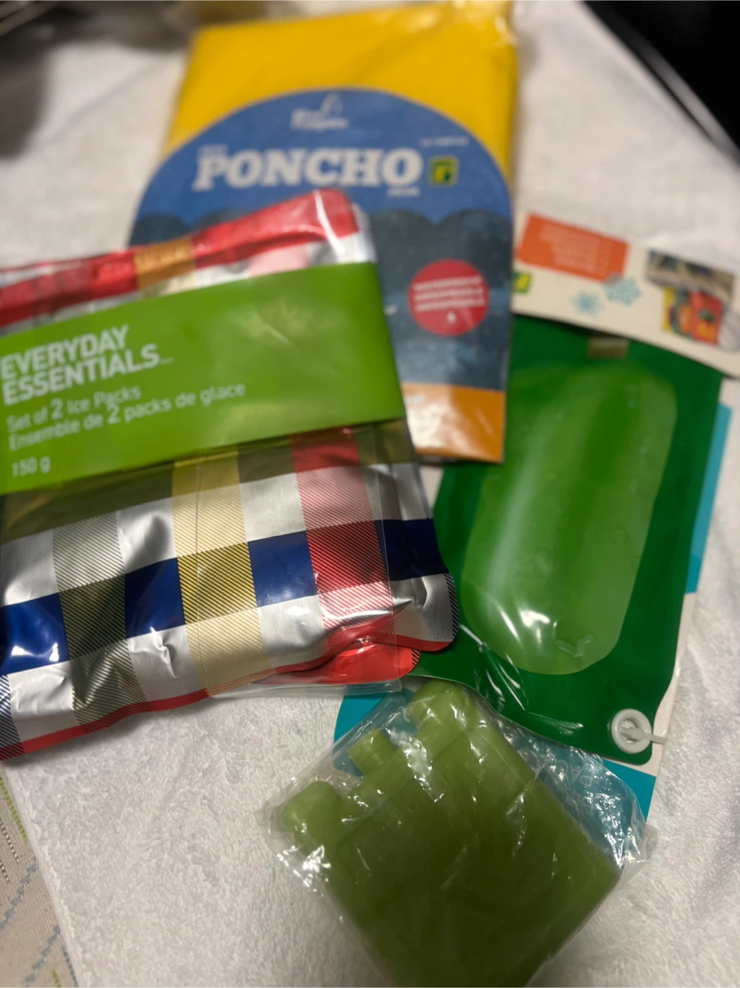 Dollarama Poncho & Ice Packs
