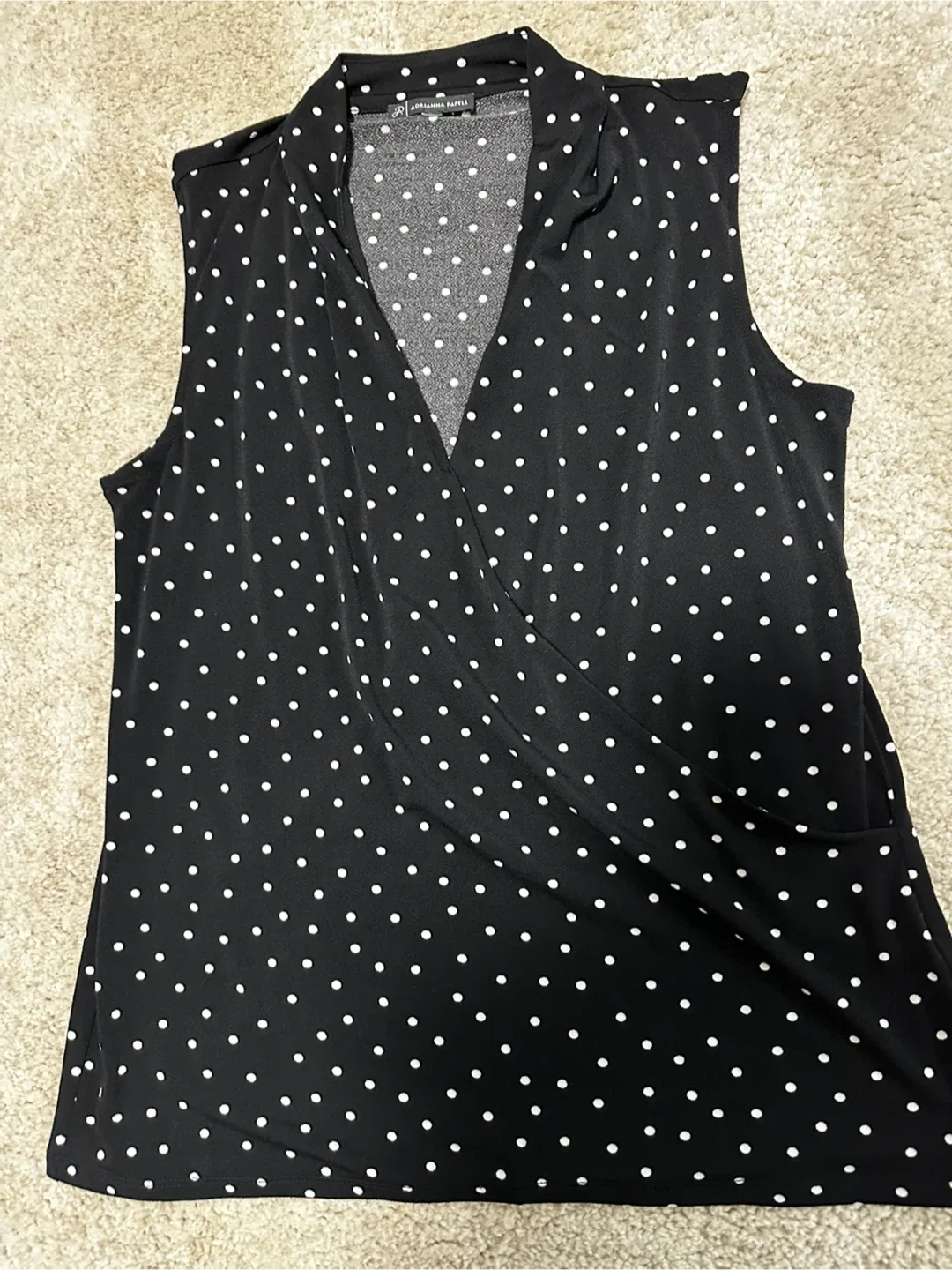 Adrianna Papell Polka Dot Sleeveless Top image indicator(2)