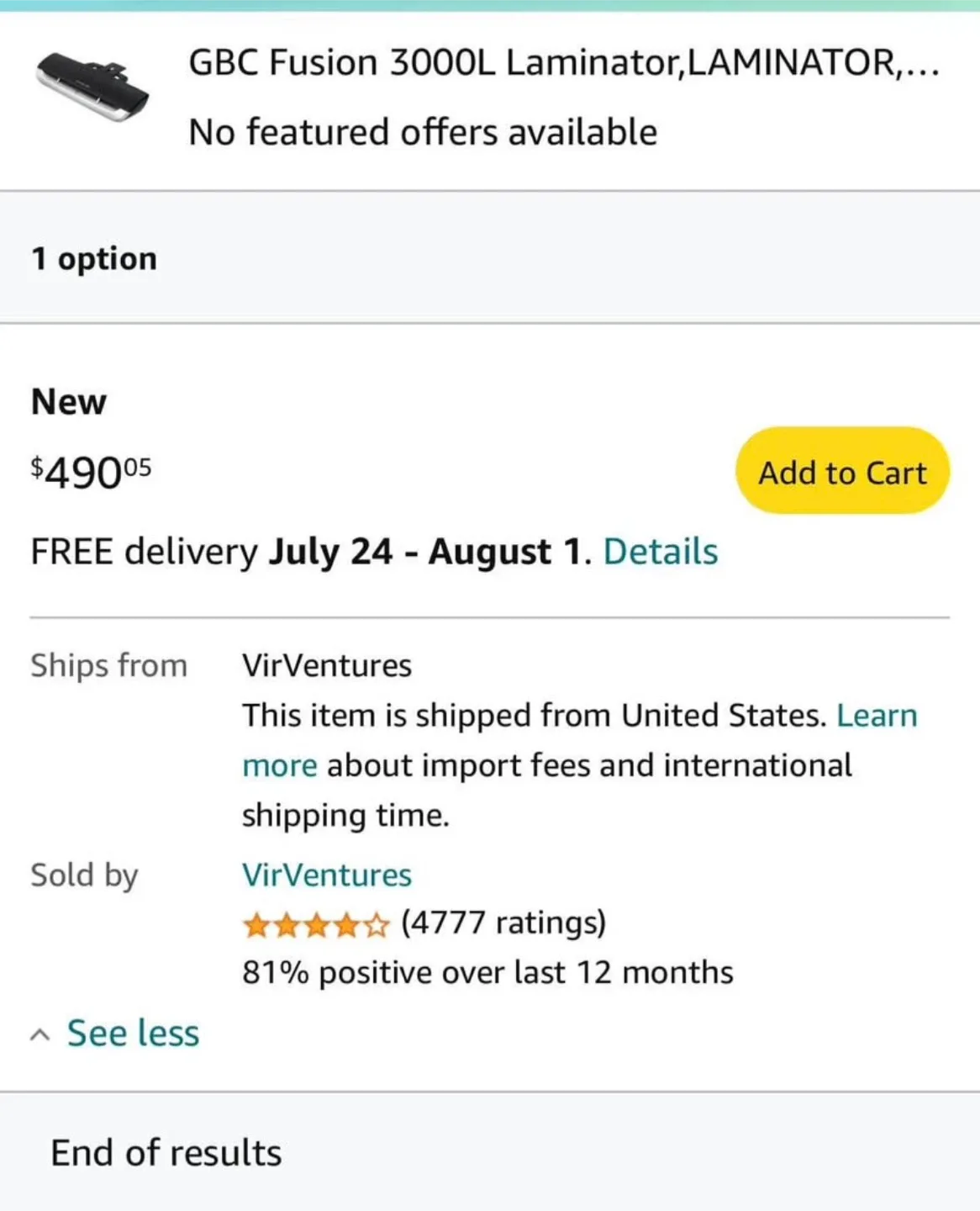 GBC Fusion 3000L 12" Laminator image indicator(5)