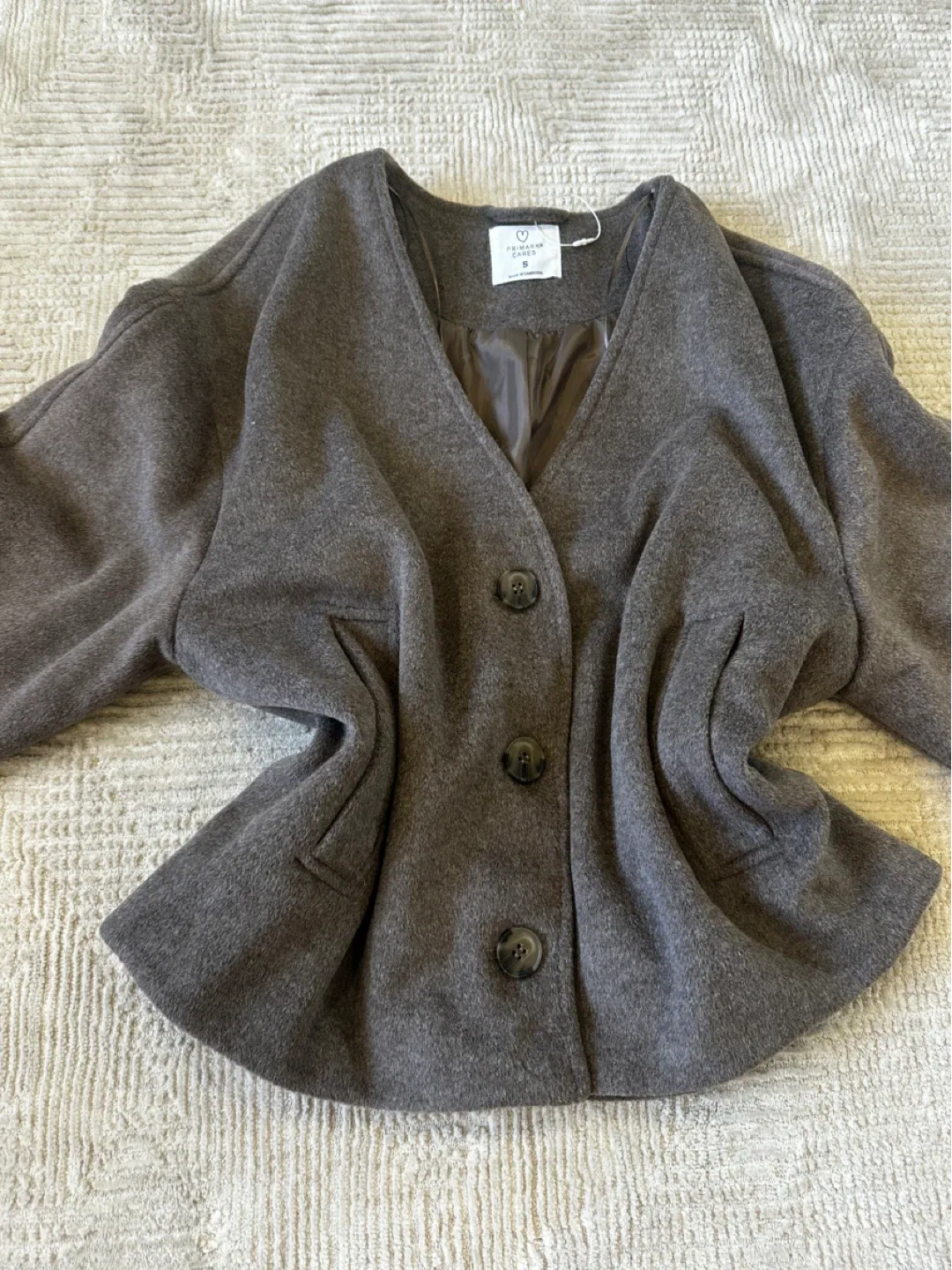 Brown Cropped Jacket - Size S