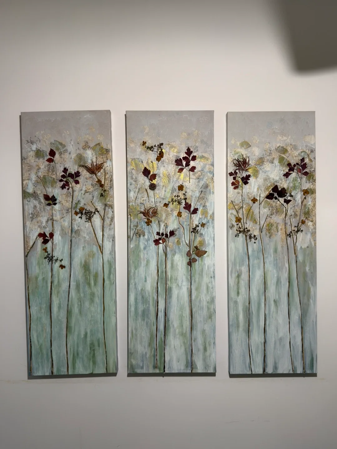 Floral Triptych handmade Wall Art