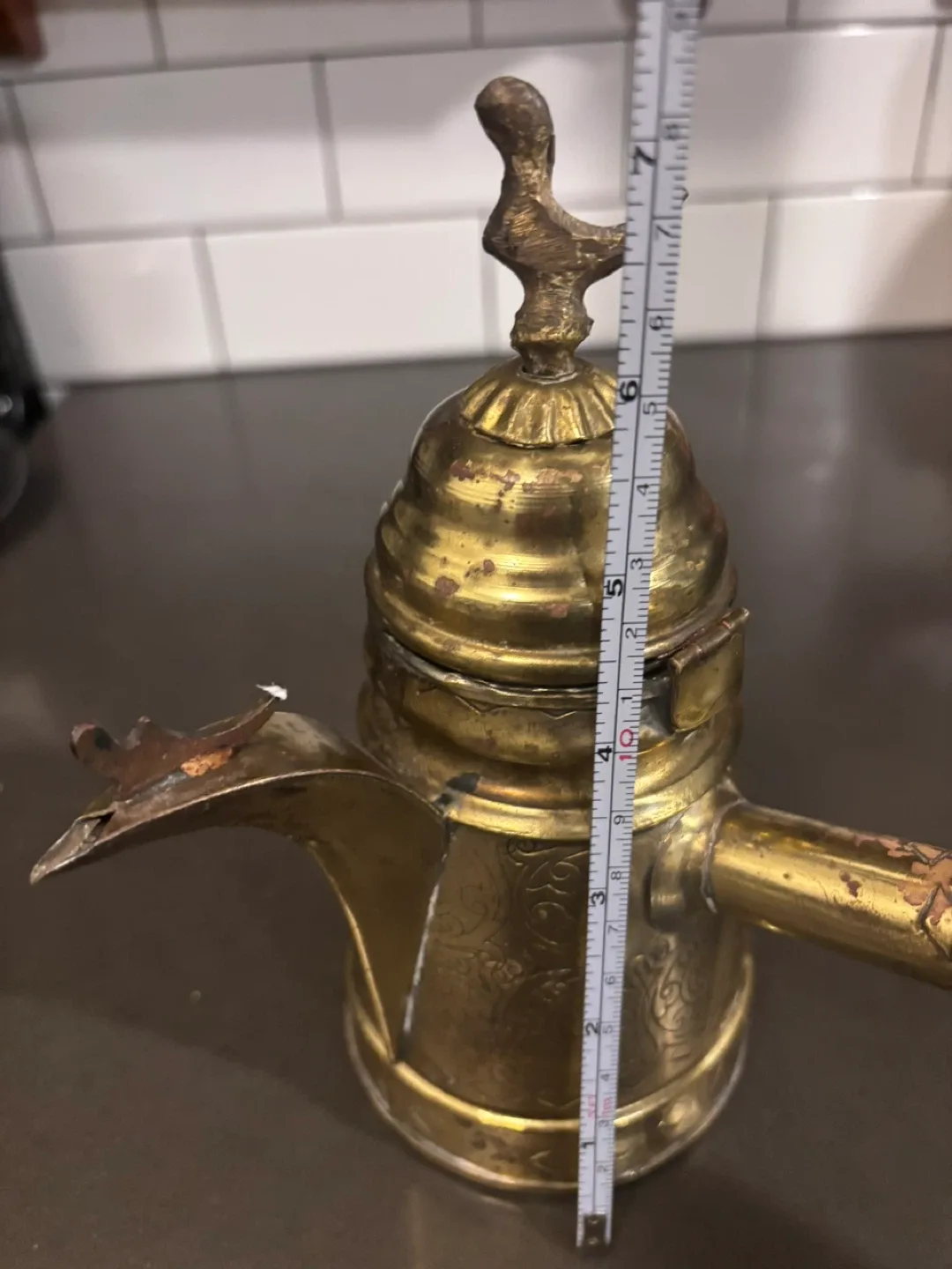 Vintage Brass Dallah Coffee Pot