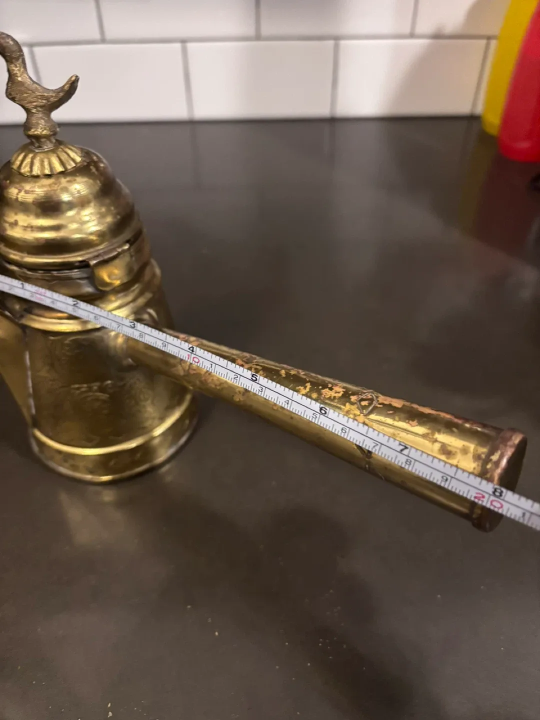 Vintage Brass Dallah Coffee Pot image indicator(2)