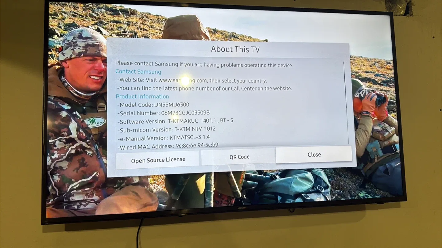 Samsung UN55MU6300 55" TV