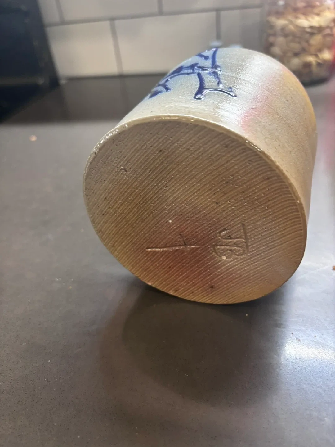 Stoneware Pitcher with Blue Decoration image indicator(5)