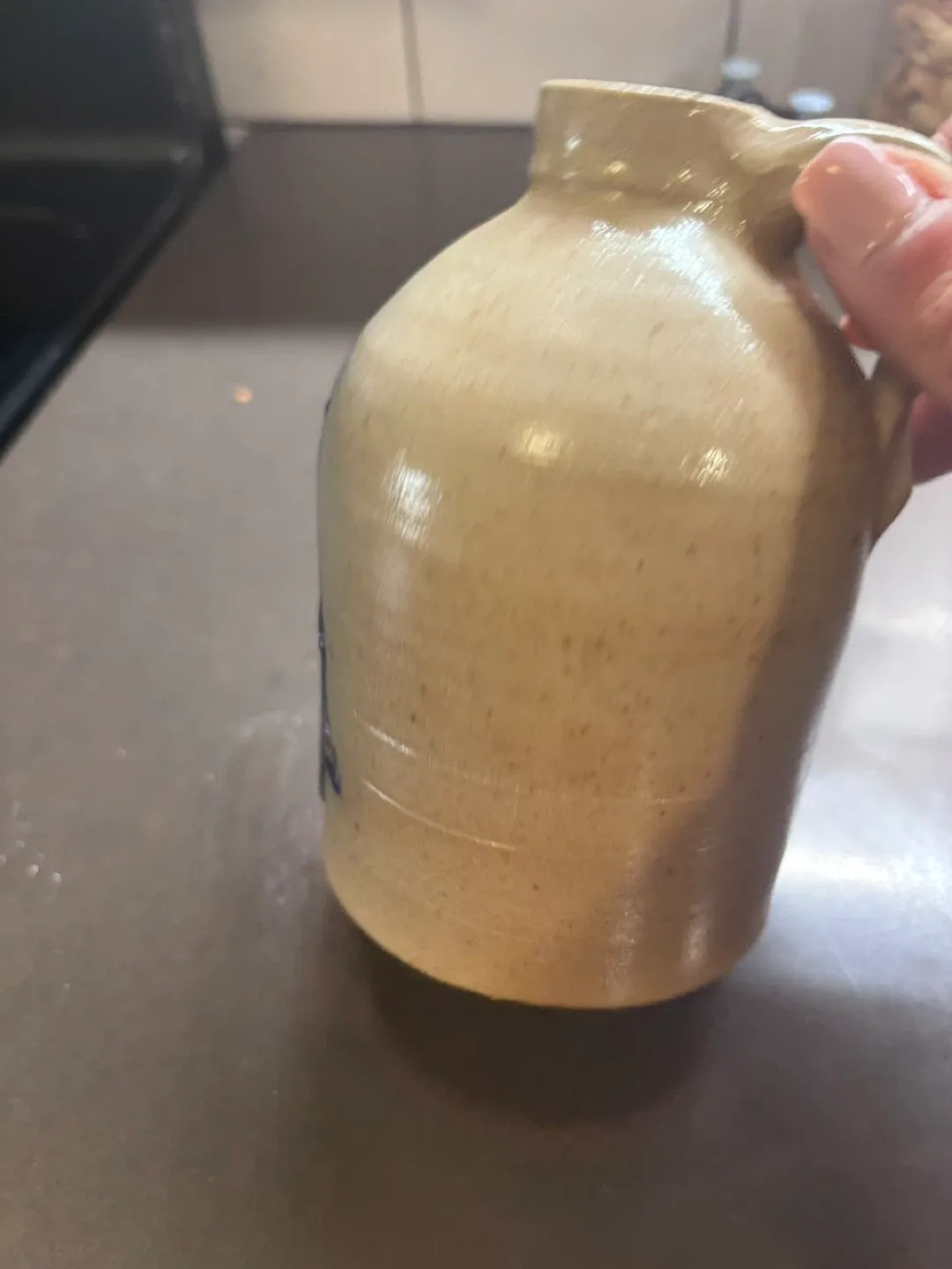 Stoneware Pitcher with Blue Decoration image indicator(3)