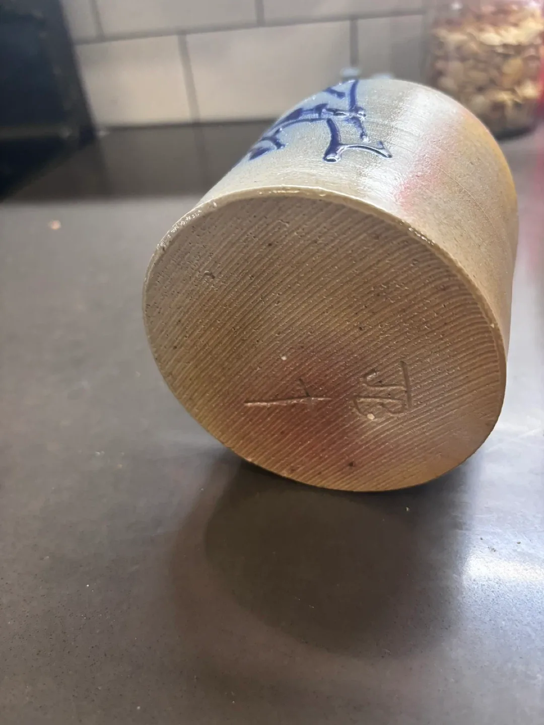 Stoneware Pitcher with Blue Decoration image indicator(2)