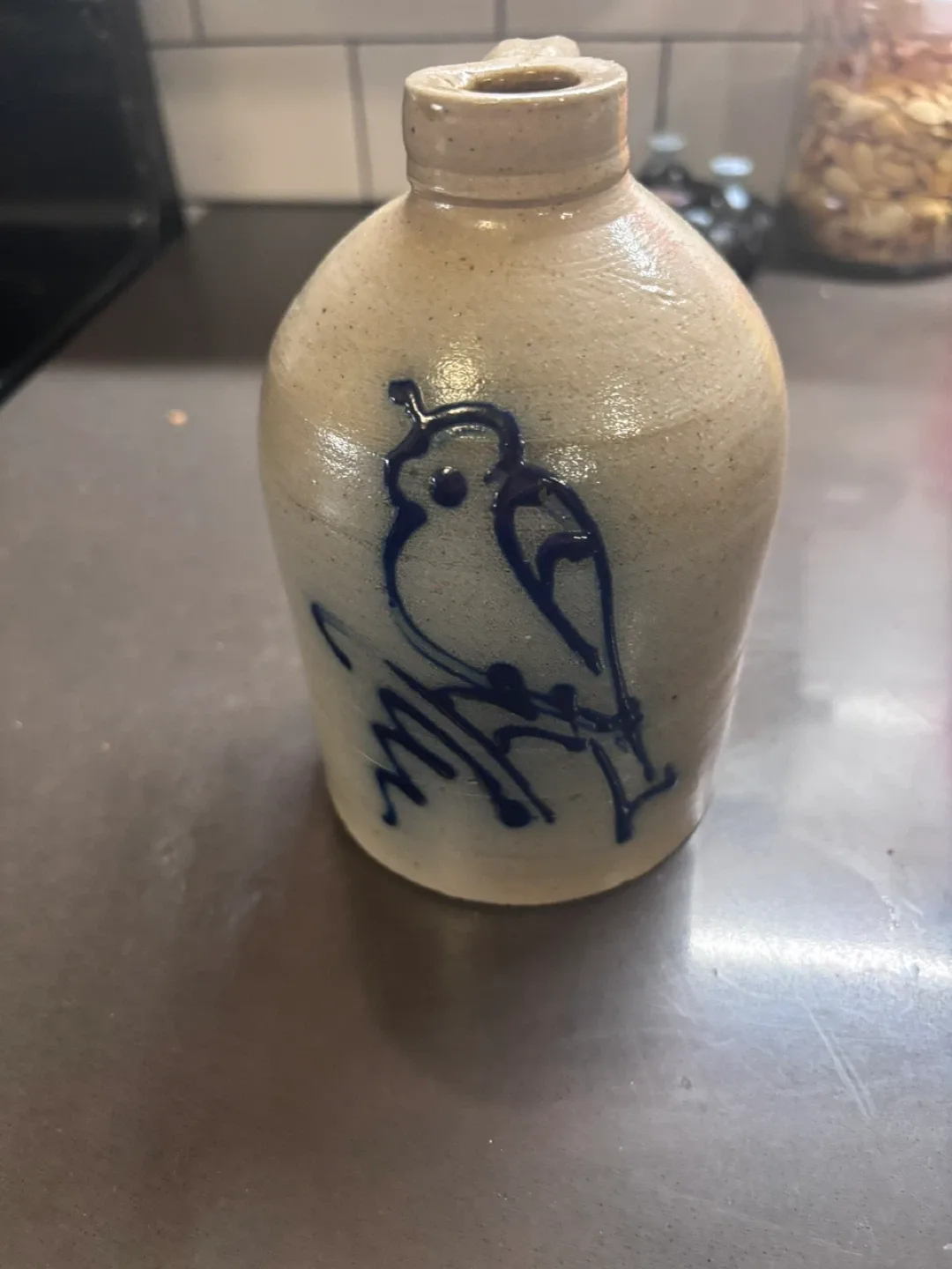 Stoneware Pitcher with Blue Decoration image indicator(8)