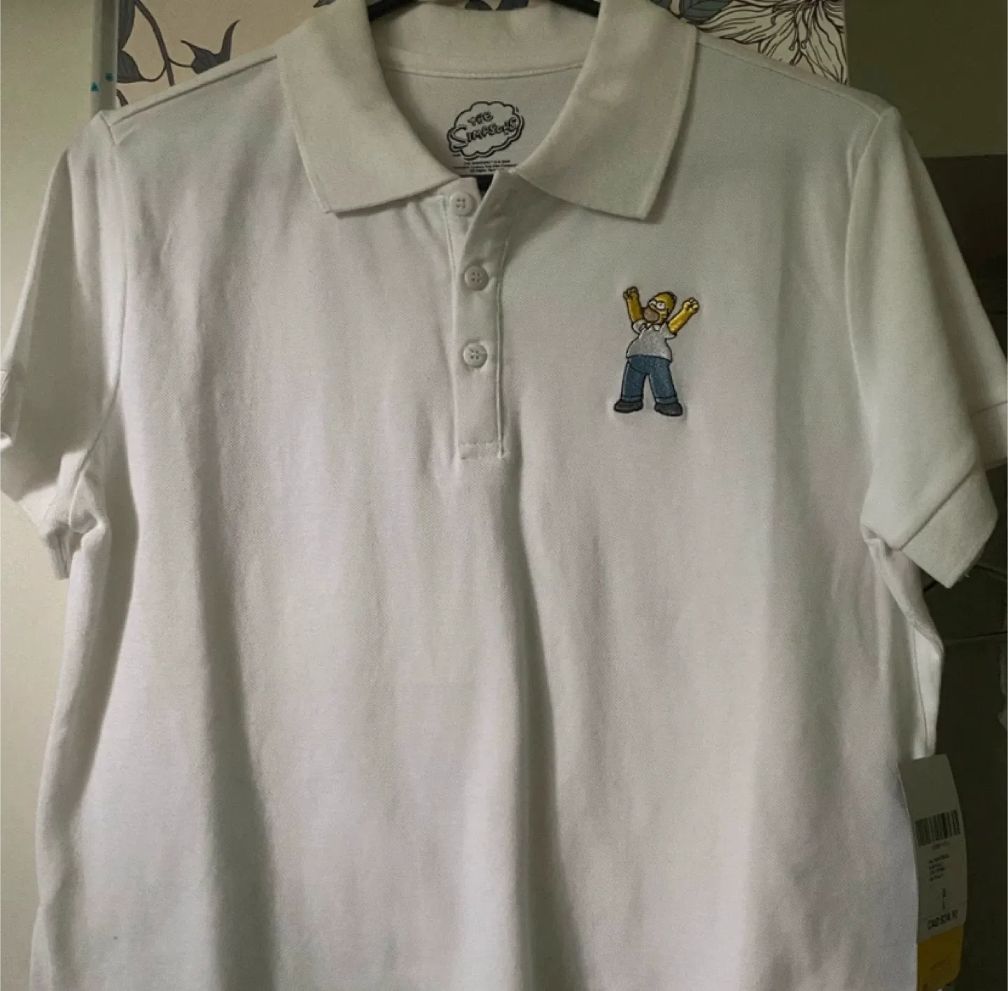 The Simpsons White Polo Crop Shirt - Size Large image indicator(2)