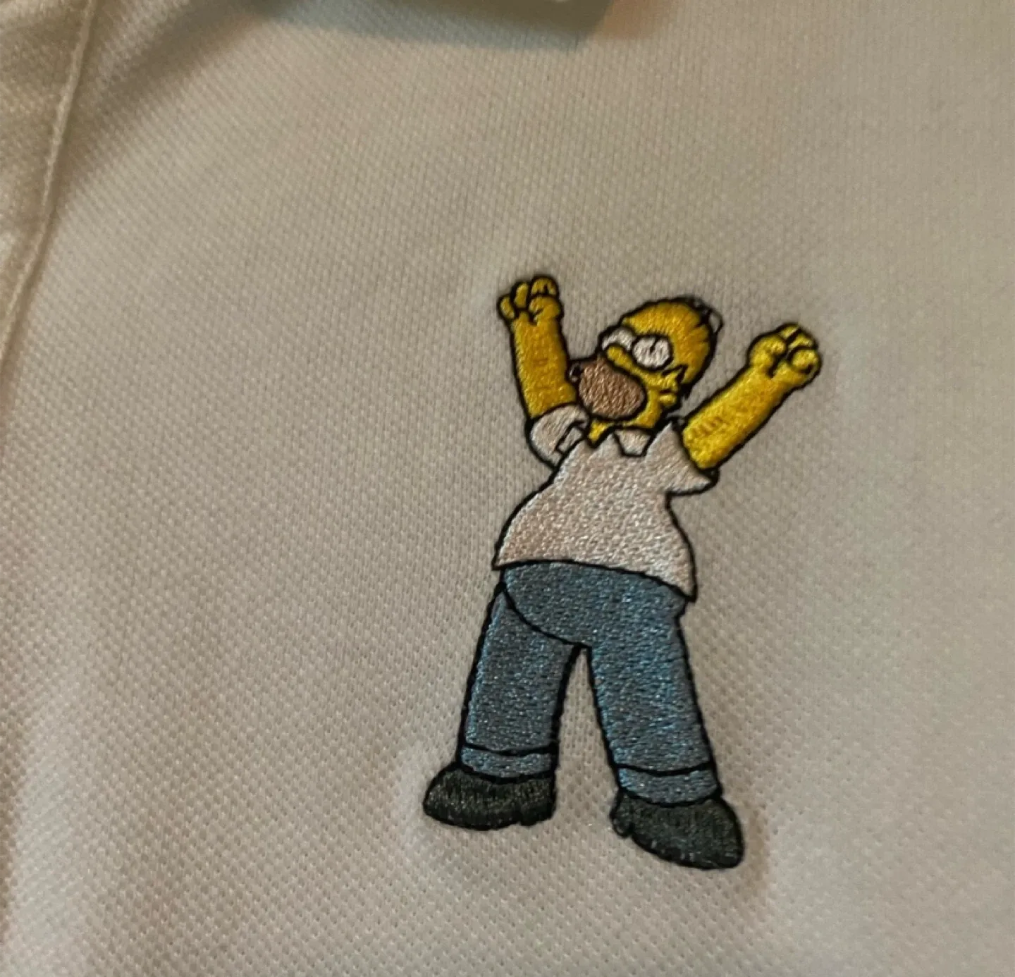 The Simpsons White Polo Crop Shirt - Size Large