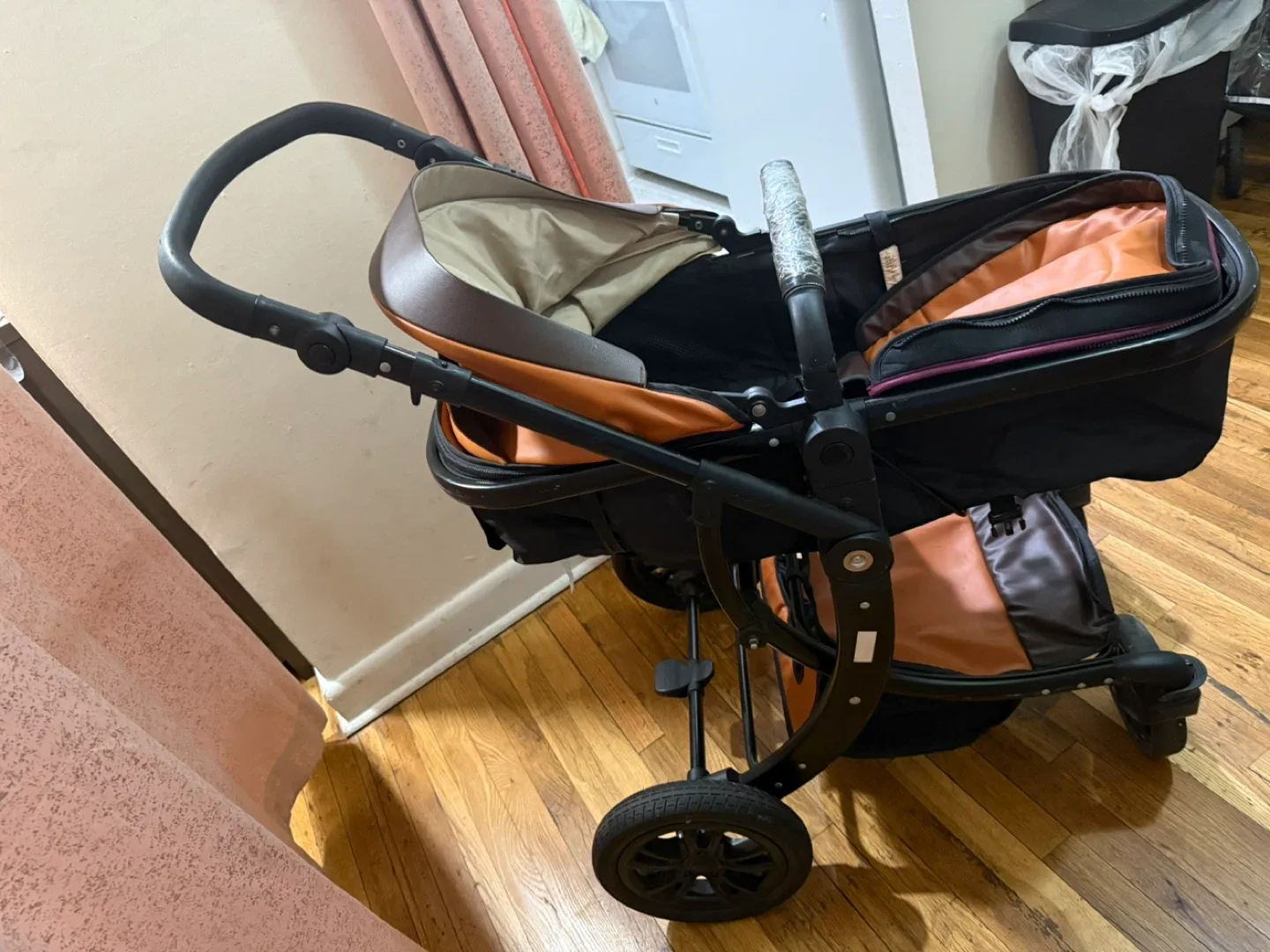 Orange & Black Baby Stroller image indicator(7)