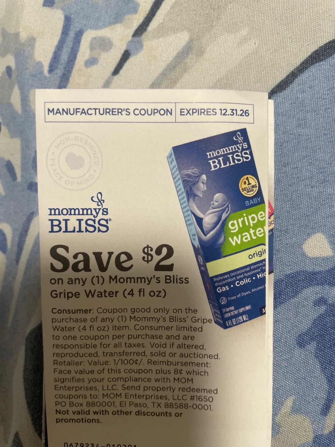 Mommy's Bliss Gripe Water $2 Coupon - Exp 2026