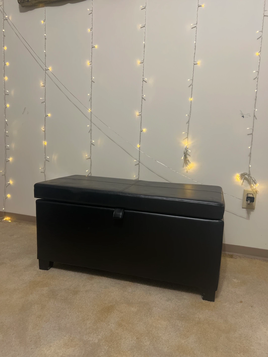 Black Storage Ottoman Bench - photo 4