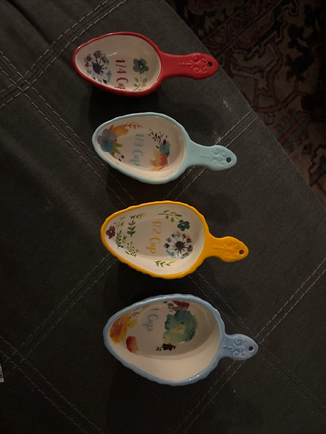 Floral Ceramic Measuring Cups Set