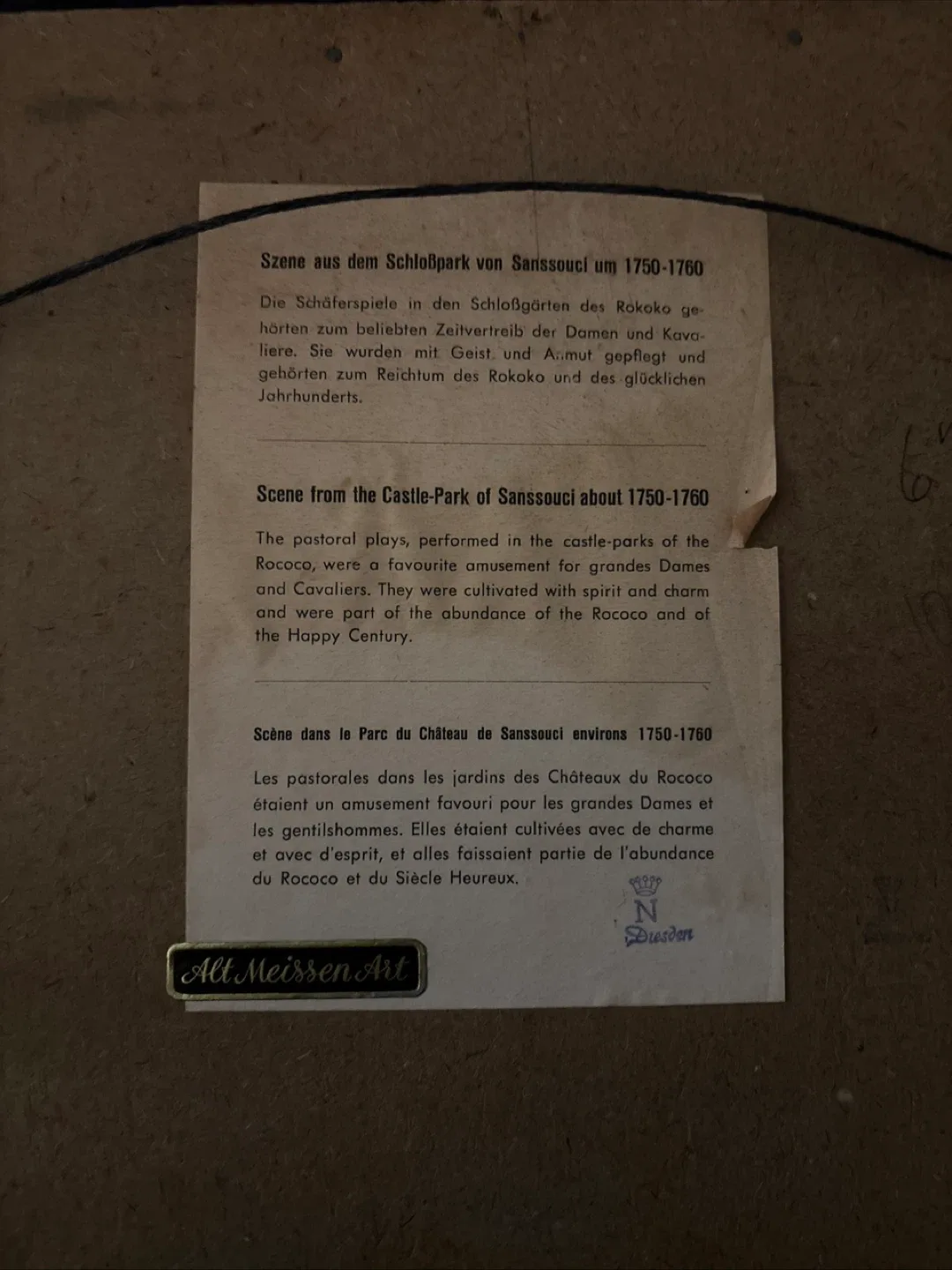 Alt Meissen Art Framed Porcelain Plaque image indicator(4)