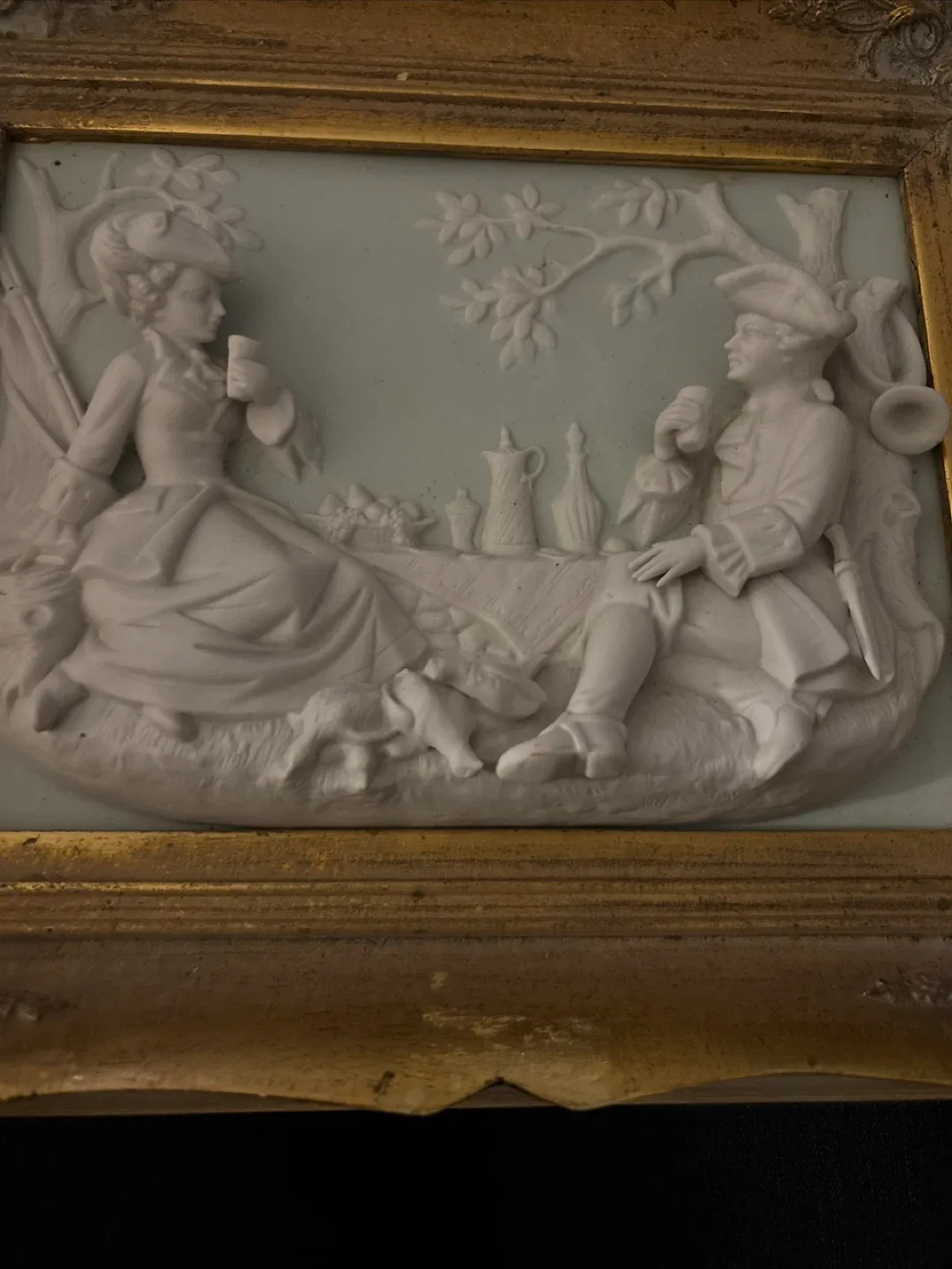 Alt Meissen Art Framed Porcelain Plaque