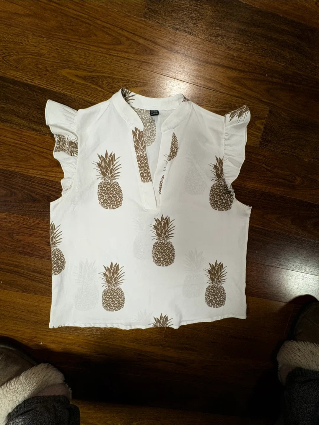 OFF White Pineapple Print Top