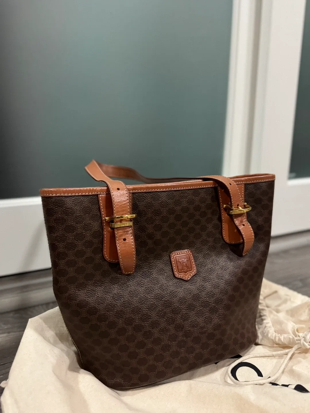 [VINTAGE] Celine Macadam Brown Tote Bag