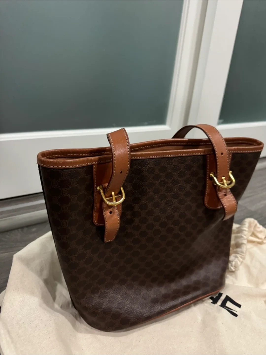 [VINTAGE] Celine Macadam Brown Tote Bag image indicator(4)