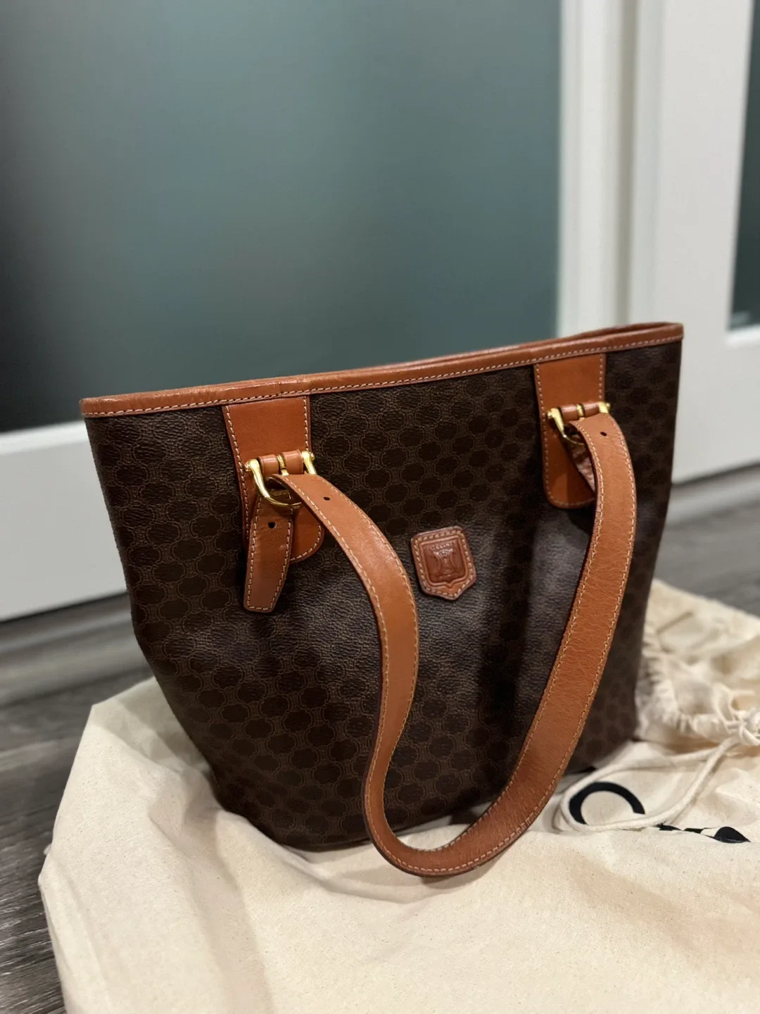 [VINTAGE] Celine Macadam Brown Tote Bag image indicator(2)