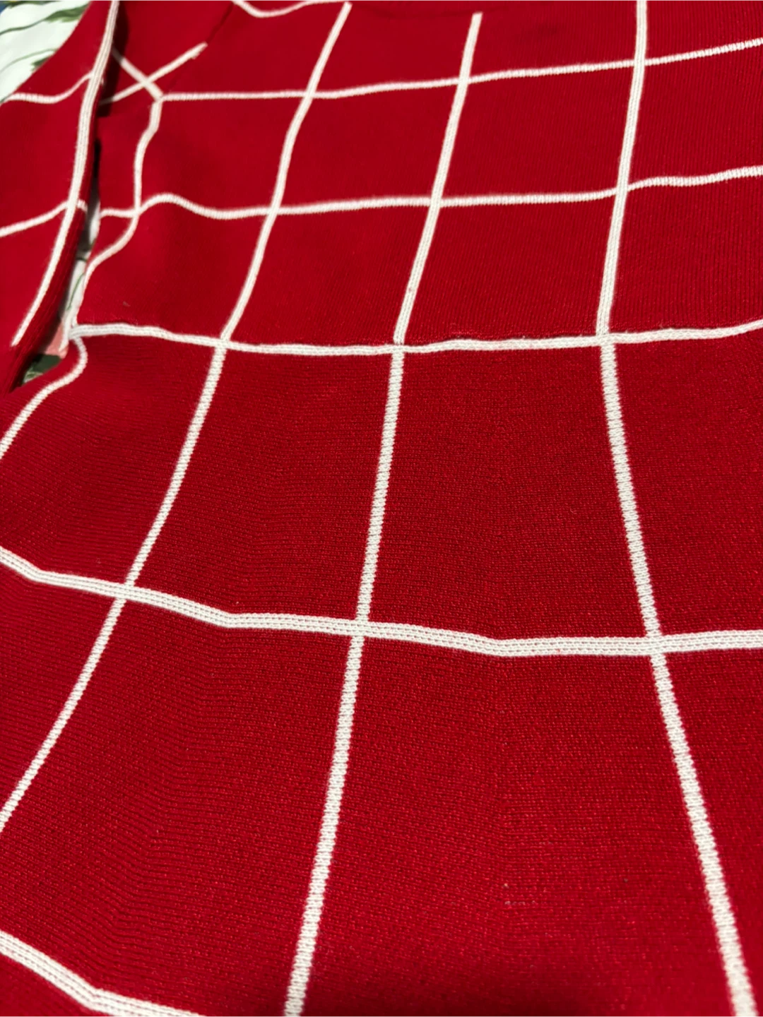 Poppies and Roses Red Grid Dress - Size 8 - photo 3