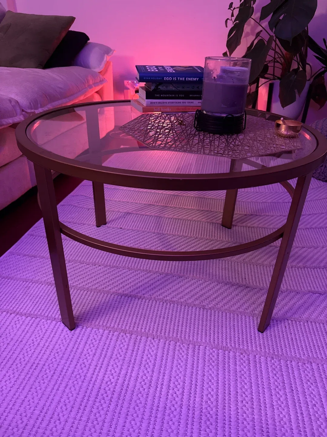 Round Glass Top Coffee Table