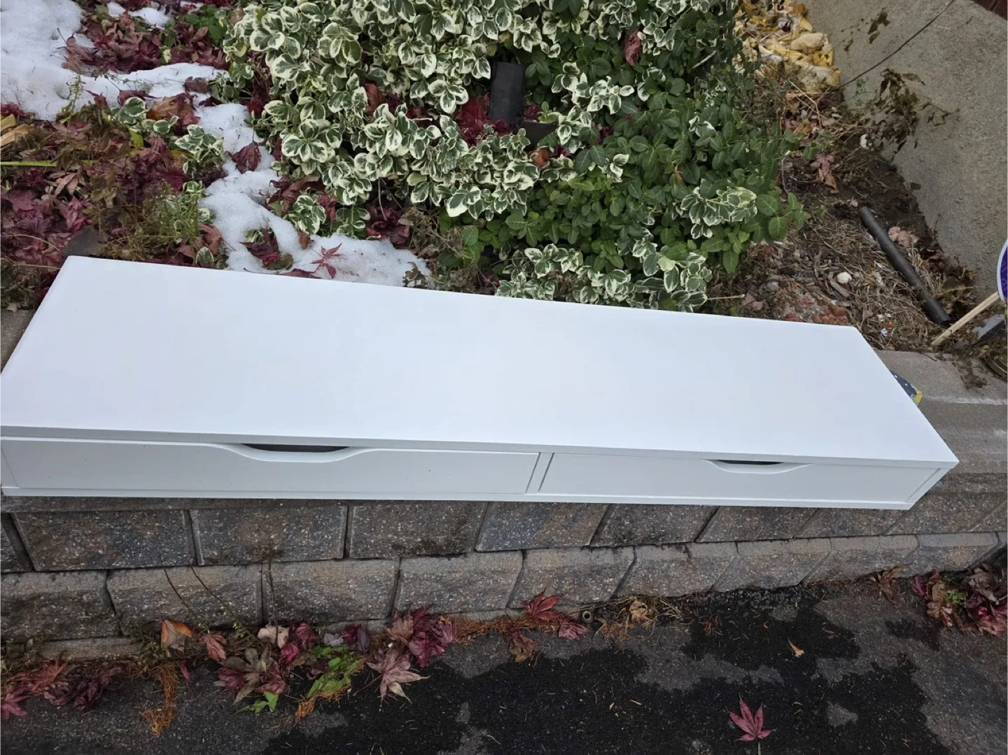 Ikea White Floating Shelf with Drawers - 47 inches image indicator(3)