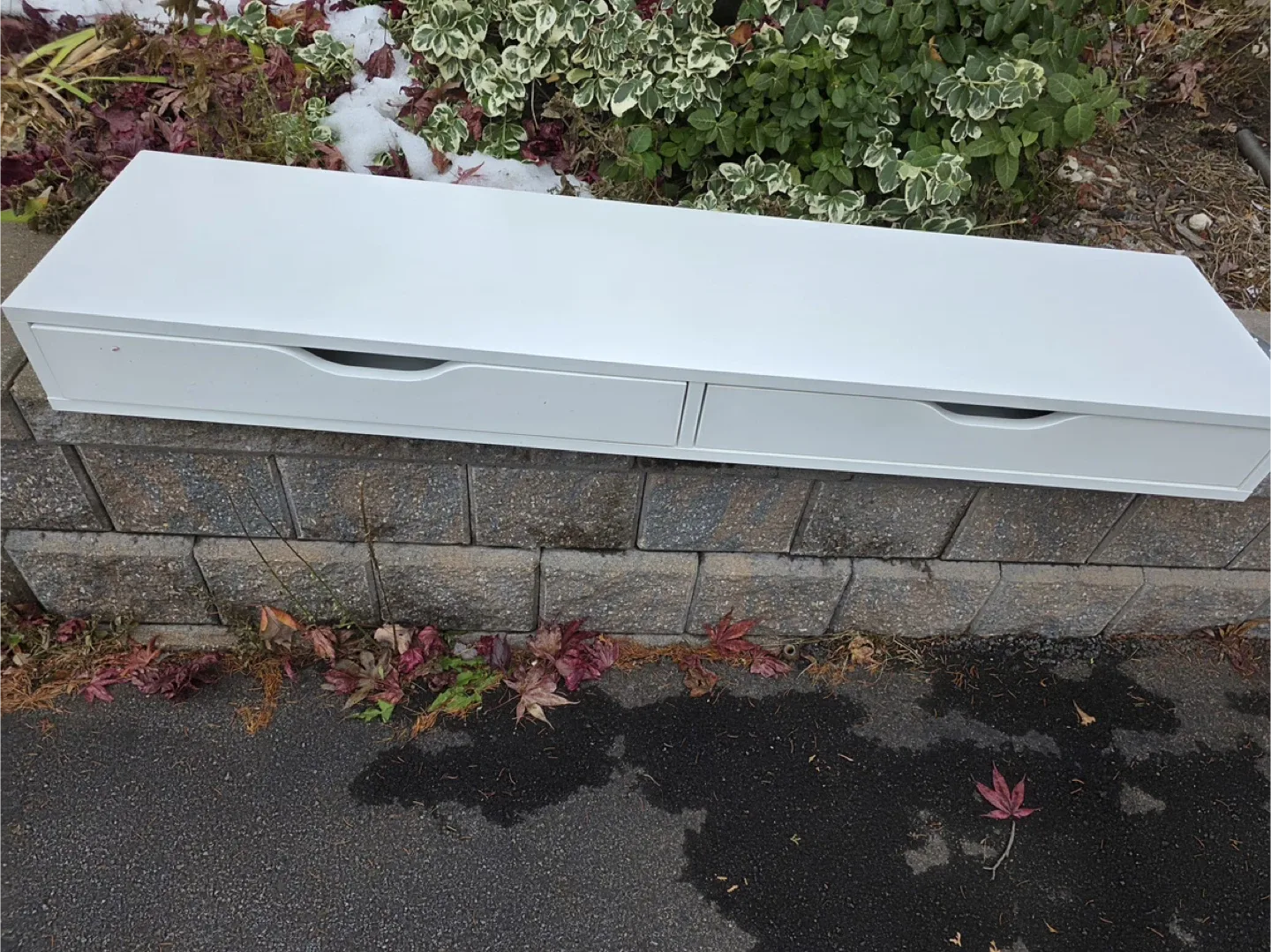 Ikea White Floating Shelf with Drawers - 47 inches image indicator(2)