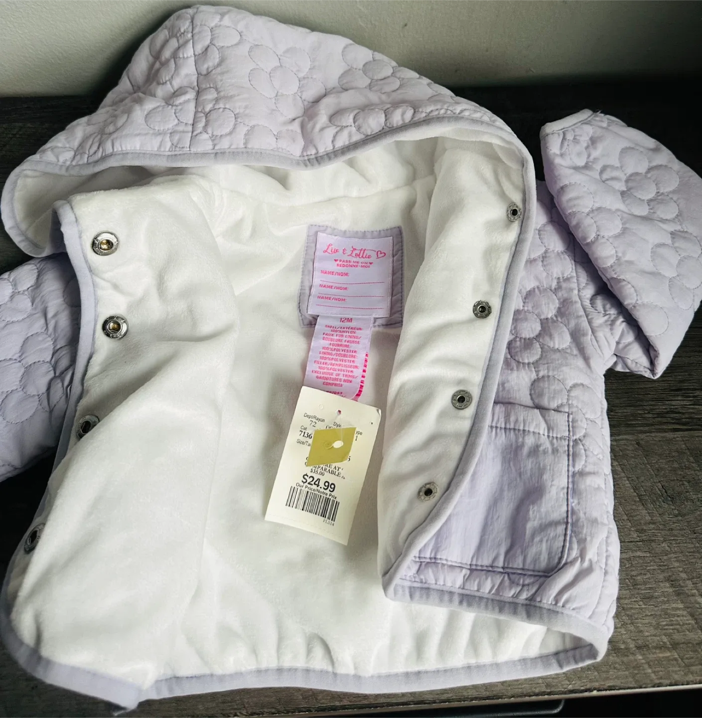 New! Little & Lively Baby Jacket 12M