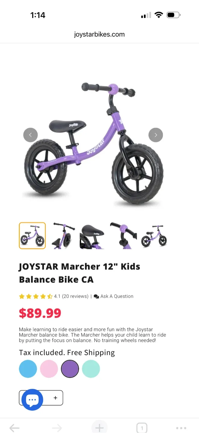 New! 12" Kids Balance Bike - Purple image indicator(4)