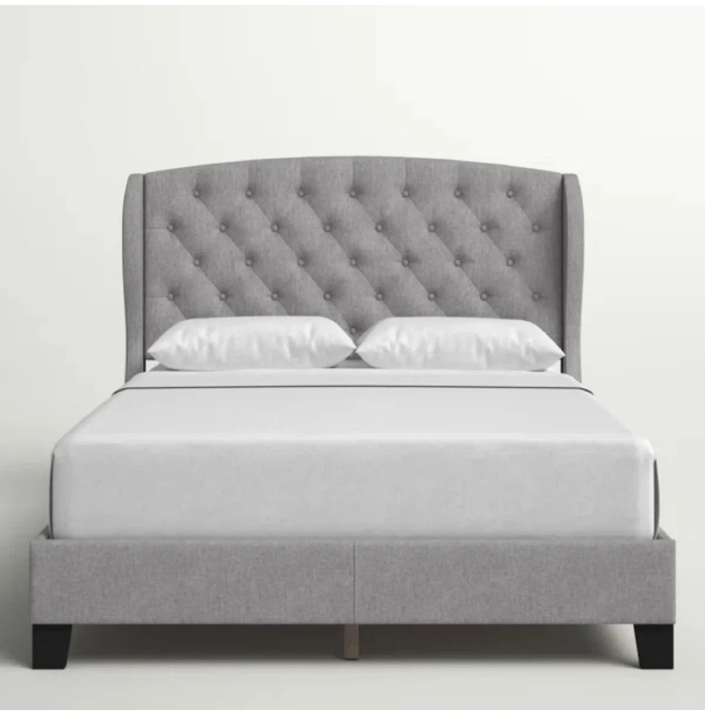 Full/Double Upholstered Bed Frame - Light Grey