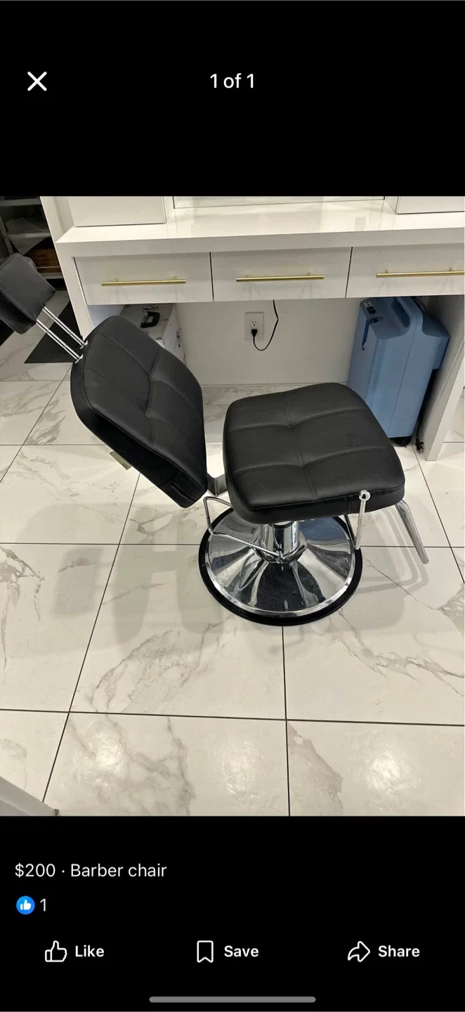 New Black Barber Chair