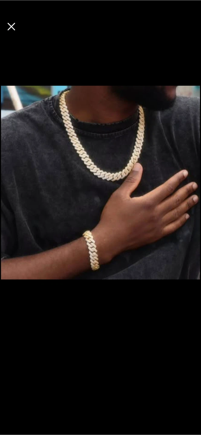 Cuban Link Chain & Bracelet Set - photo 2