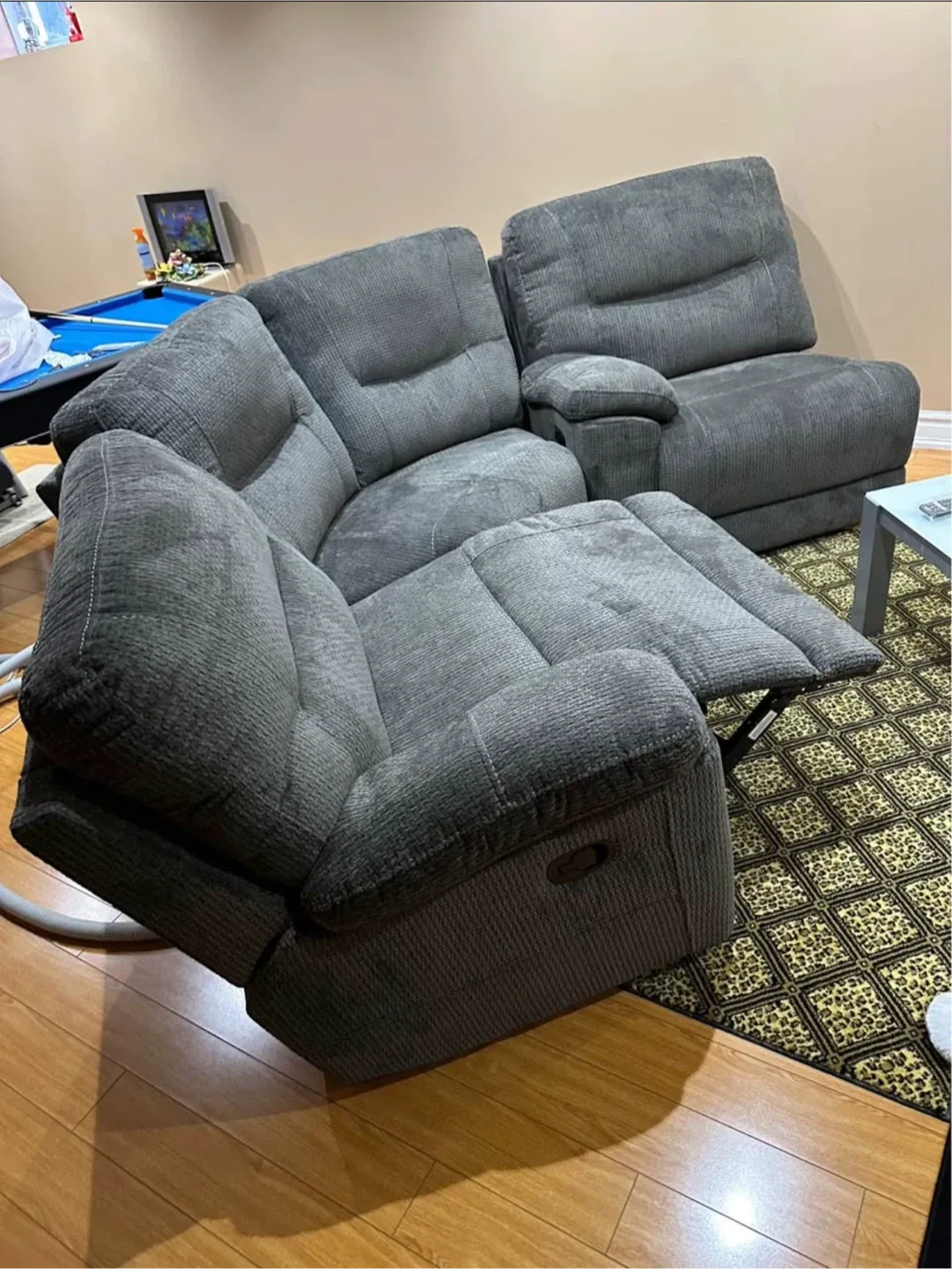 Grey Reclining Sectional Sofa image indicator(3)