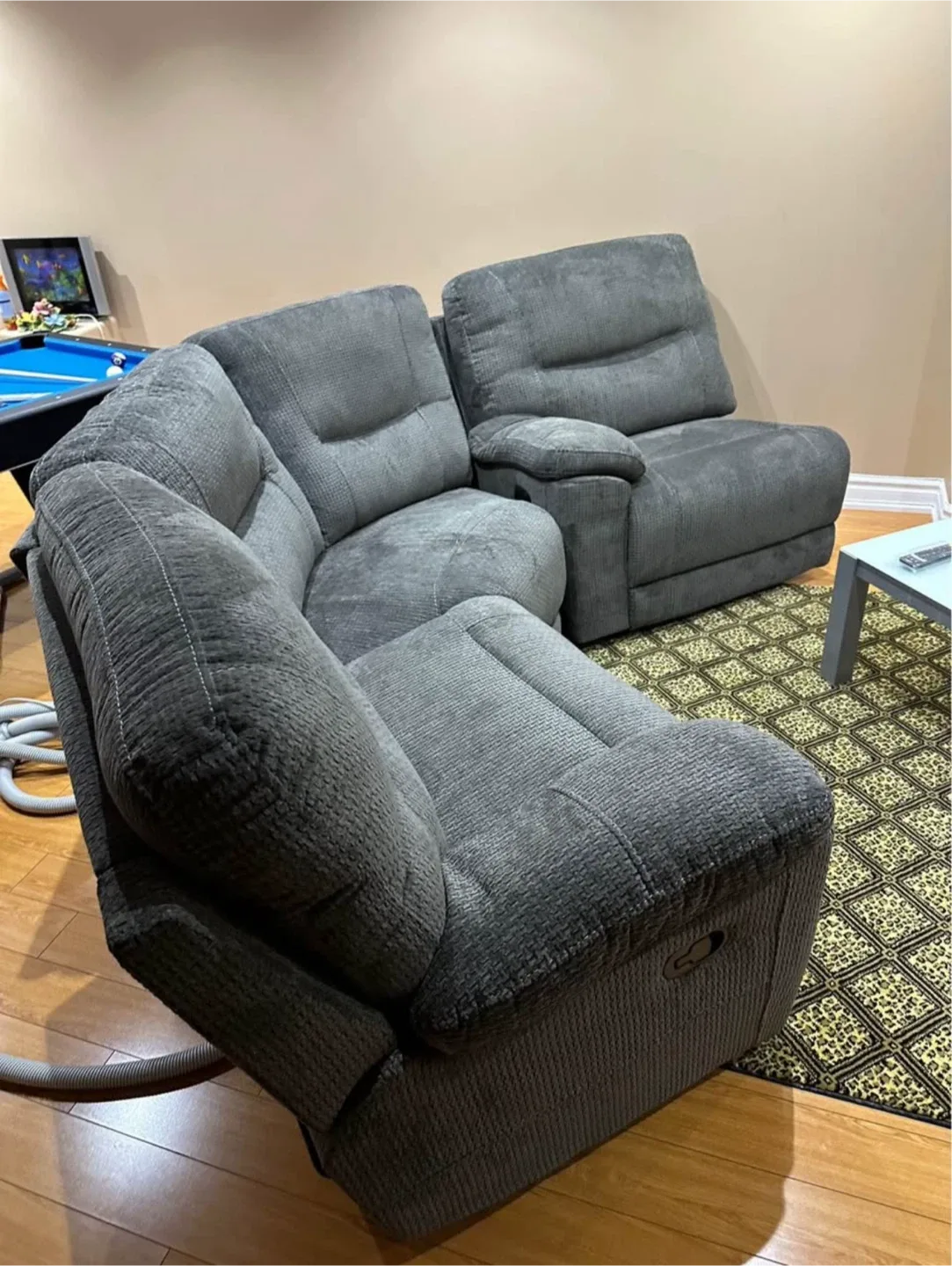 Grey Reclining Sectional Sofa