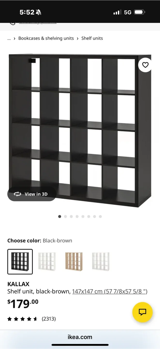 Moving Sale!!!! IKEA Kallax Shelf Unit - Black-Brown image indicator(2)