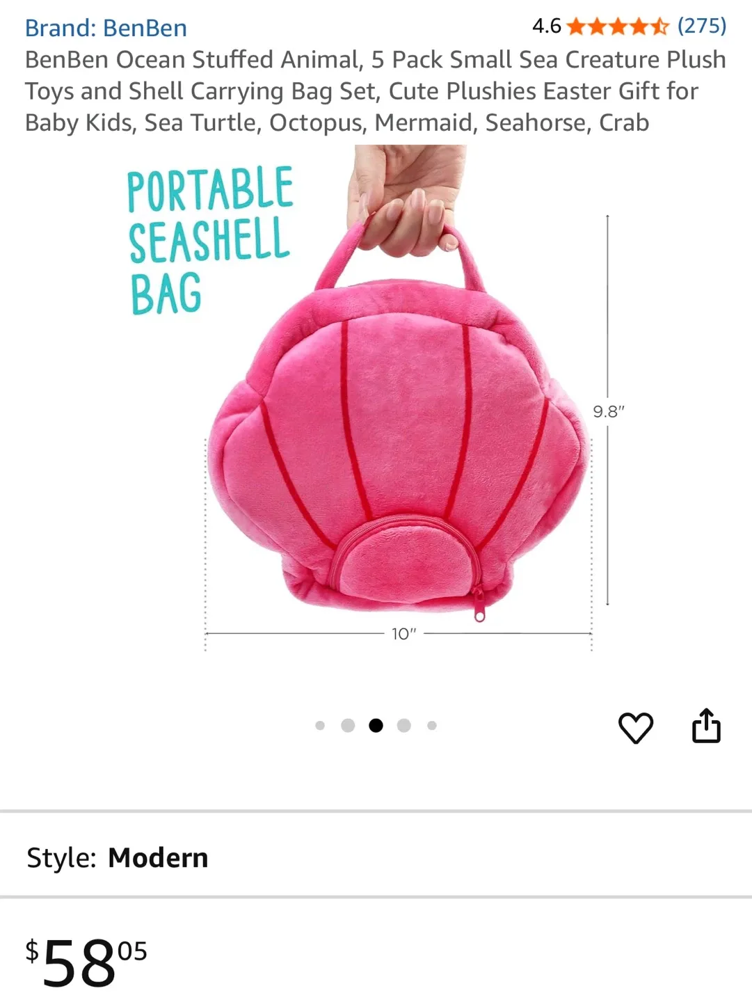 New! BenBen Ocean Stuffed Animal Set - Sea Creature Plush Toys image indicator(5)