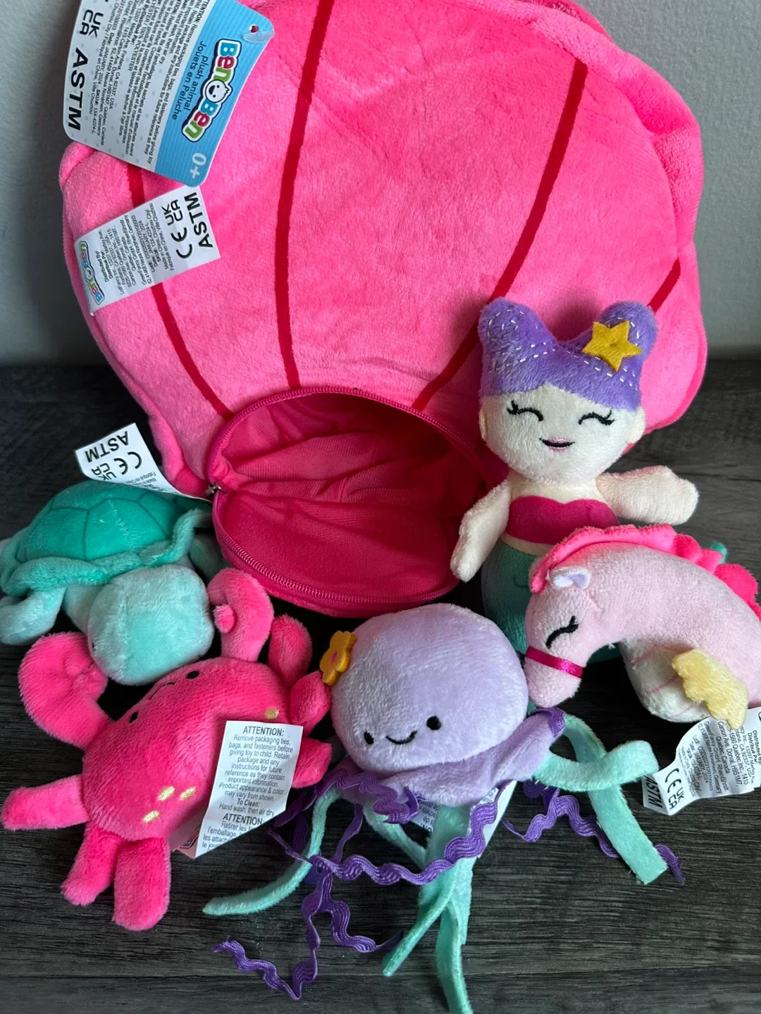 New! BenBen Ocean Stuffed Animal Set - Sea Creature Plush Toys