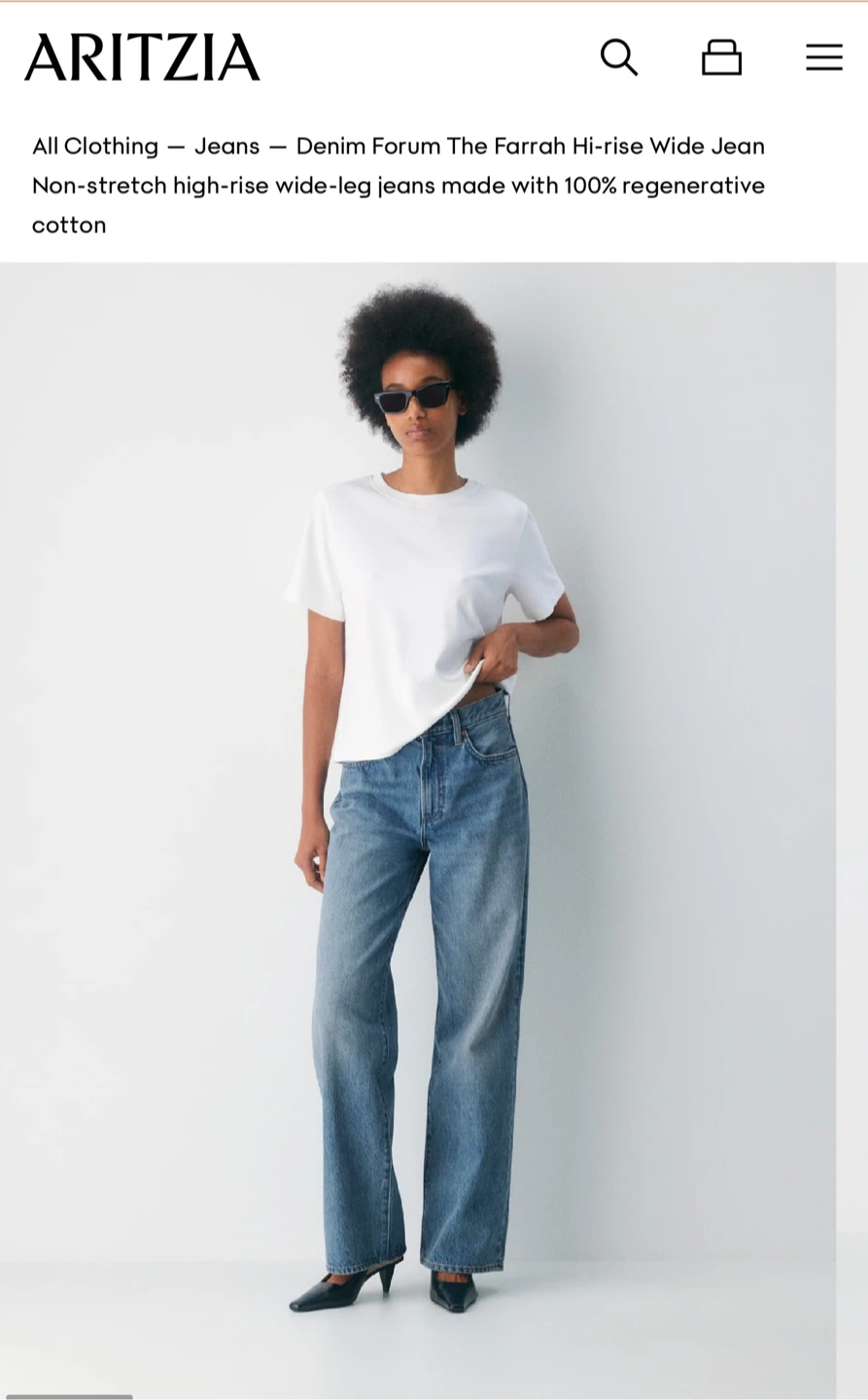 Denim Forum The Farrah Hi-Rise Wide Jeans