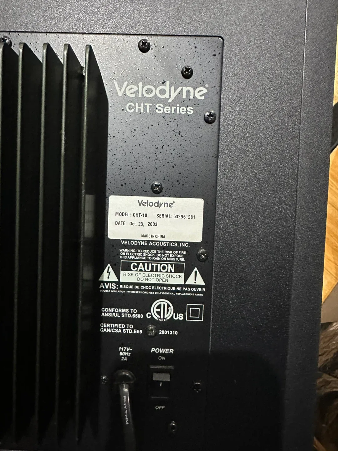 Velodyne CHT Series Subwoofer image indicator(7)