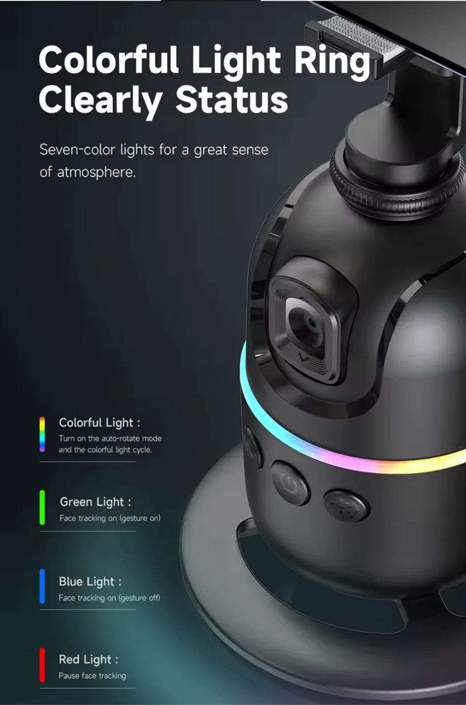 New pack 360° Rotation Auto Face Tracking Phone Holder image indicator(6)