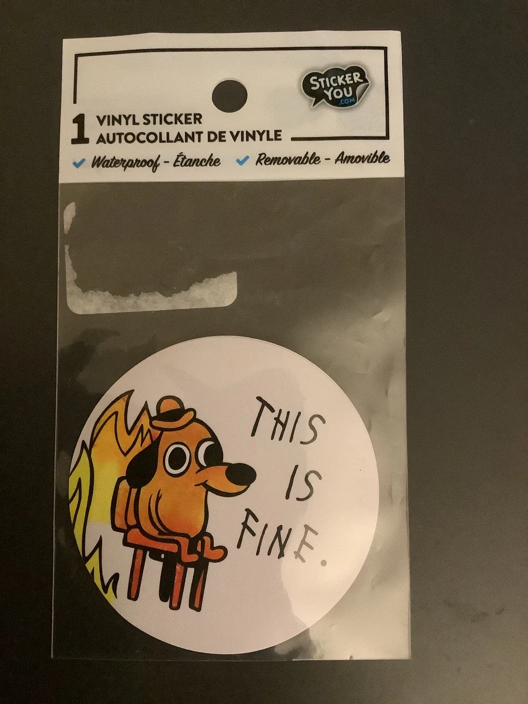 “This is fine” vinyl sticker