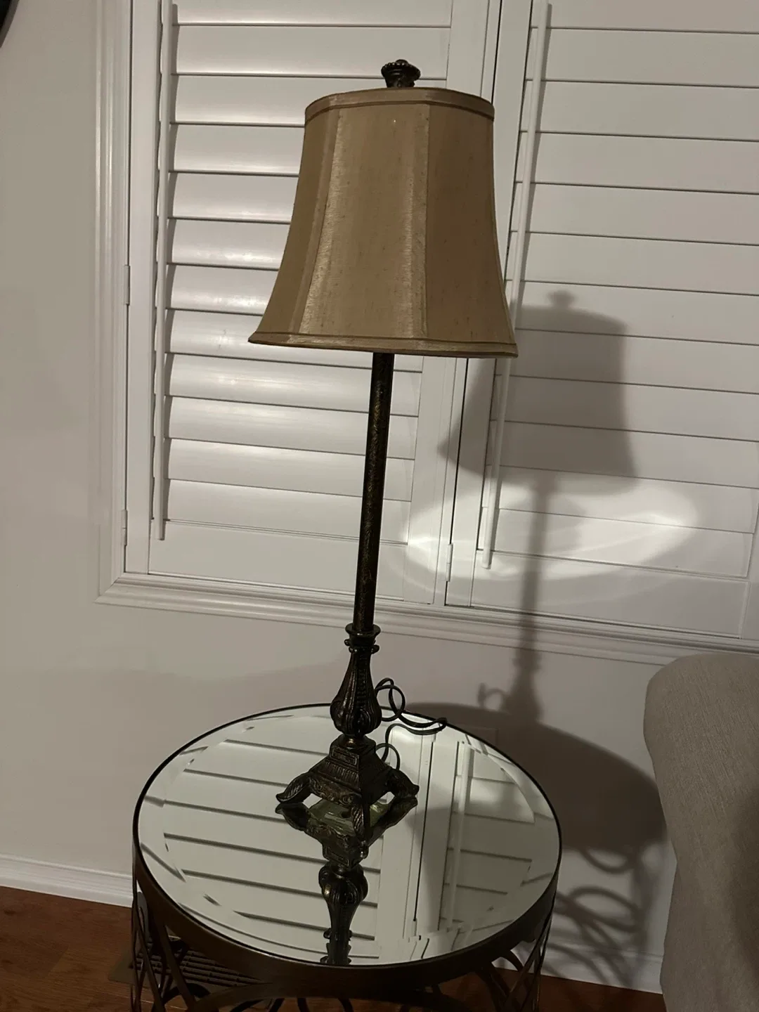 Table Lamp with Beige Shade