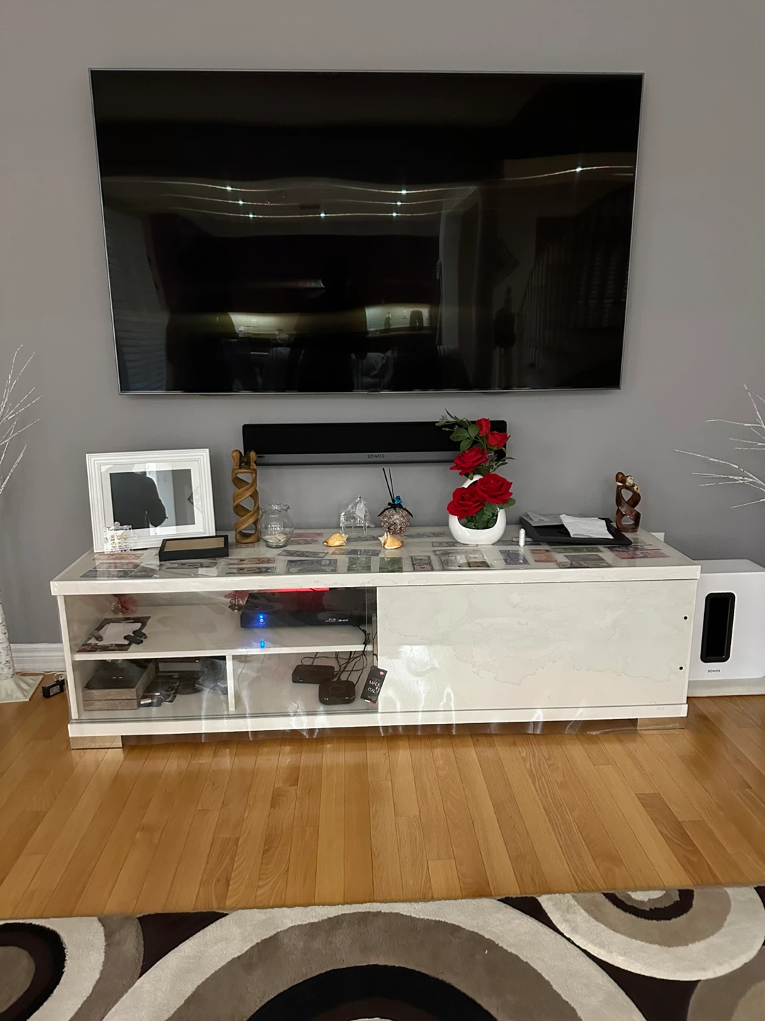 White TV Stand - 83 inches - photo 2