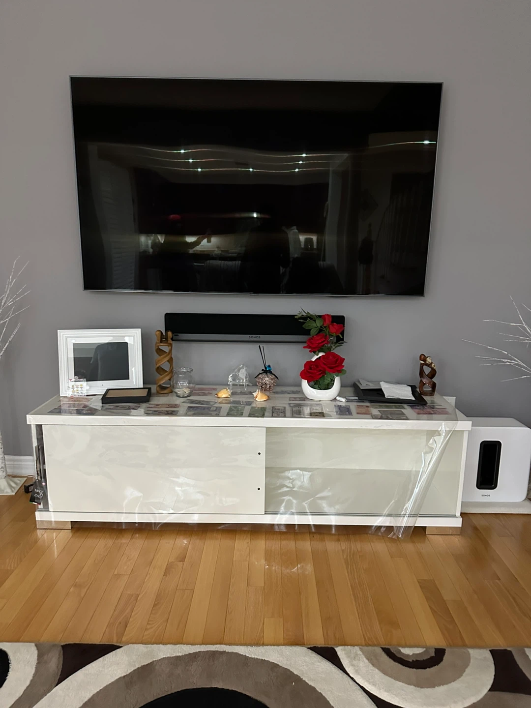 White TV Stand - 83 inches - photo 3