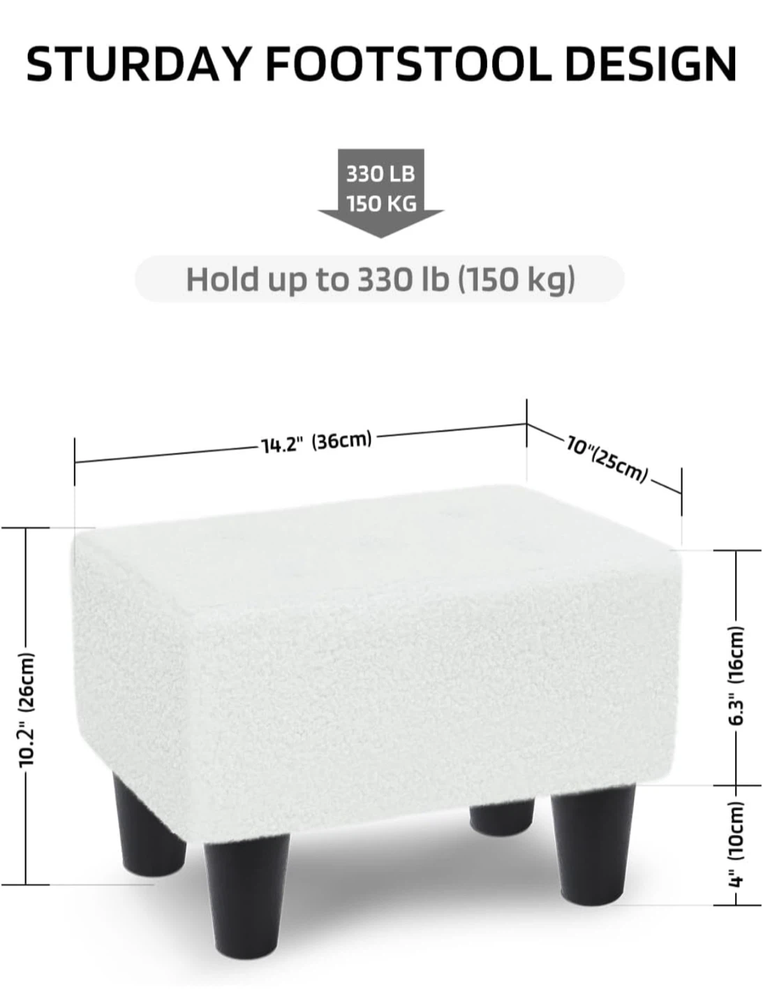 New pack  Soft Footstool - White - photo 2
