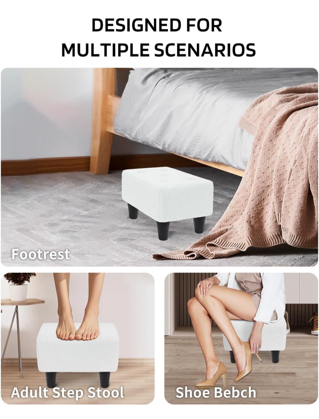 New pack  Soft Footstool - White - photo 5