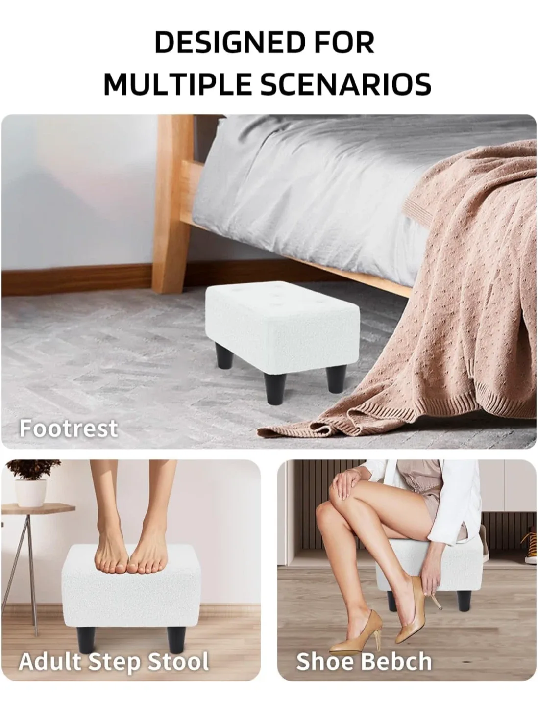 New pack  Soft Footstool - White image indicator(5)
