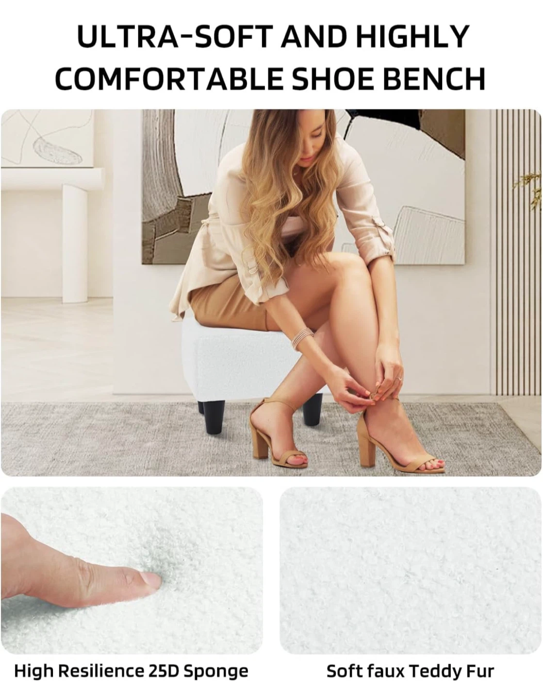 New pack  Soft Footstool - White - photo 4