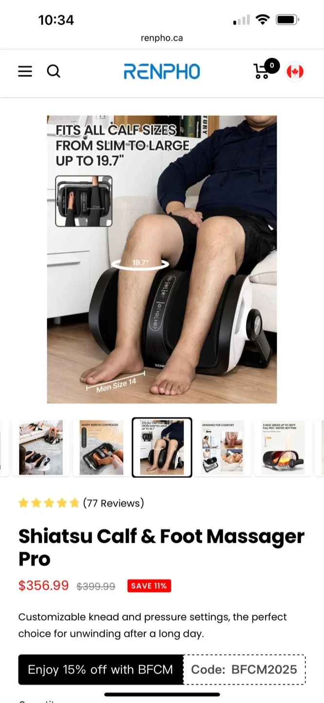 RENPHO Shiatsu Calf & Foot Massager Pro - New in Box! image indicator(6)